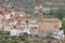 Traditional village with stone church. Seno, Teruel. Spain