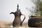 Traditional vintage arabian old smoked coffee maker