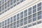 Traditional white balconies glass facades in A Coruna. Spain