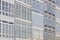 Traditional white balconies glass facades in A Coruna. Spain