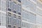 Traditional white balconies glass facades in A Coruna. Spain