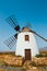 Traditional white stony windmill at Fuertaventura