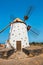 Traditional white stony windmill at Fuertaventurain