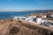 Traditional windmill in Koufonisi island, Cyclades, Greece. Aerial drone view
