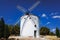 Traditional windmill of La Mancha, in Spain, protagonist of the famous novel Don Quixote