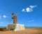 Traditional windmill by the seaside in Fuerteventura