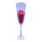 Traditional wine glass icon, isometric style