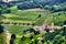 Traditional winery with vineyards in front in Italy near Milano