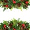 Traditional Winter Christmas and New Year Greenery Border