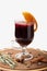 Traditional winter hot alcohol drinks mulled wine with orange, s