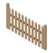 Traditional wood fence icon, isometric style