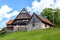 Traditional wood and stone alpine chalet