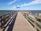 Traditional wooded sea bridge pier