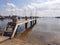 Traditional wooded sea bridge pier