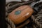 a traditional wooden block and rigging ropes on the deck of US coastguard tallship Eagle