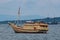 traditional wooden boat in port of Sorong