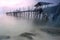 Traditional wooden bridge on the beach.