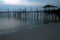 Traditional wooden bridge on the beach.