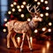 Traditional wooden carved reindeer, festive Christmas ornament