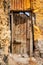 Traditional wooden door of a shanty house