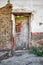 Traditional wooden door of a shanty house