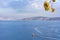 A traditional wooden fishing boat floating on the colorful waters, Ermioni, Greece