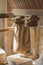 Traditional wooden flour mill equipment