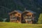 Traditional wooden houses Zum See hamlet near Zermatt Valais