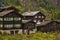 Traditional wooden houses Zum See hamlet near Zermatt Valais