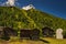 Traditional wooden houses Zum See hamlet near Zermatt Valais