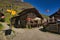 Traditional wooden houses Zum See hamlet near Zermatt Valais