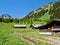 Traditional wooden mountain huts in Zalimtal in Brand. Vorarlberg, Austria.