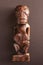 Traditional wooden Polynesian tiki from Marquesas Islands