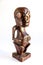 Traditional wooden Polynesian tiki from Marquesas Islands. White background