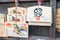 Traditional wooden prayer tablet Ema at Achi Shrine in Kurashiki, Okayama, Japan. Shrines have a