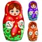 Traditional wooden Russian matryoshka toy