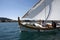 Traditional wooden sailboats during the regatta Latin Sail