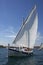 Traditional wooden sailboats during the regatta Latin Sail