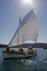 Traditional wooden sailboats during the regatta Latin Sail