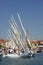 Traditional wooden sailboats before the start of regatta Latin Sail