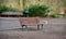 Traditional wooden sitting chairs around a park in Berlin