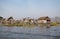 Traditional wooden stilt houses on the Lake Inle Myanmar