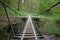 traditional wooden suspension bridge