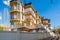 Traditional  wooden Tibetan building in the downtown of Leh City, Ladakh, Kashmir region