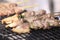 Traditional yakitori chicken stand