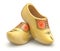 Traditional yellow dutch wooden shoes