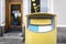 Traditional yellow postbox