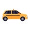Traditional yellow taxi with checker pattern