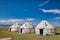 Traditional Yurt camp at the Son Kul lake plateau in Kyrgyztan