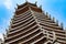 Traditional Zhuang nationality architecture in Nanning, Guangxi, China, nine-story wooden tower